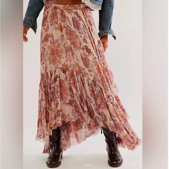 Free People Floral Bohemian Maxi Skirt - Picture 2 of 3